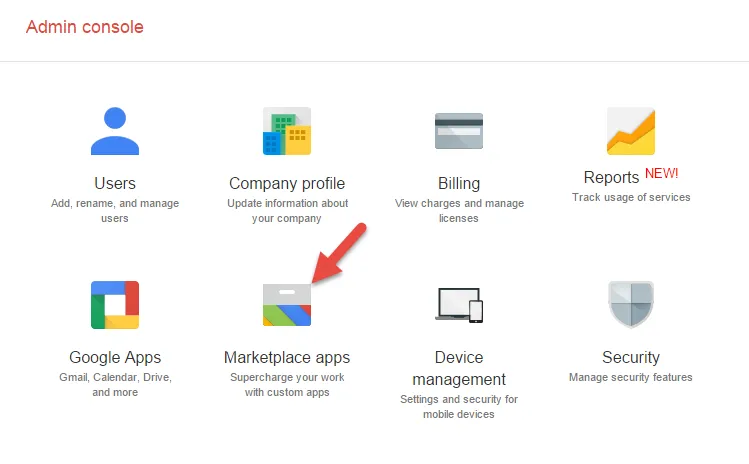 Consola de administración de Google