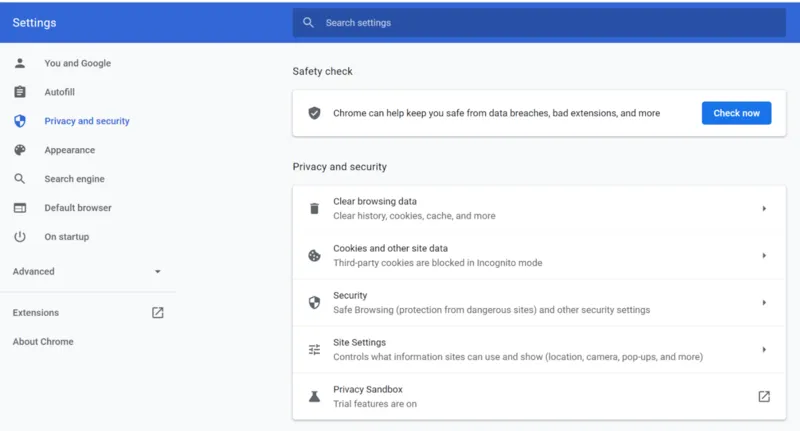 Captura de Metadrive: Comprueba las cookies de terceros