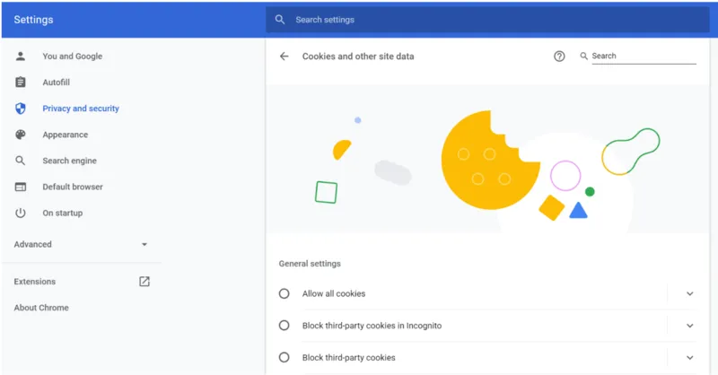 Captura de Metadrive: Comprueba las cookies de terceros