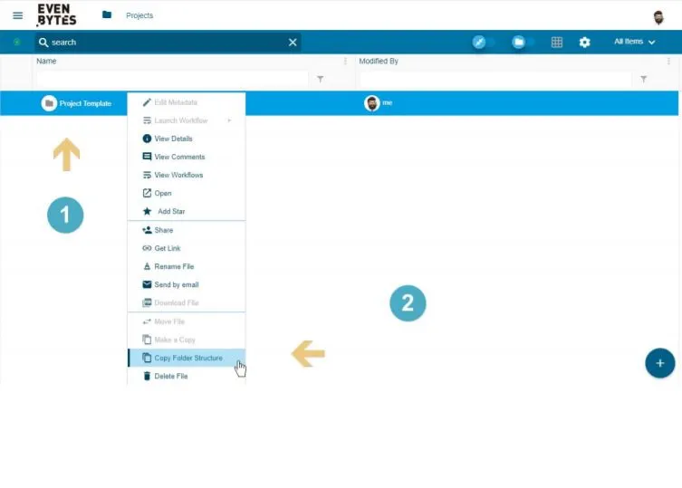 Captura de Metadrive: Cómo copiar una estructura de carpetas en Metadrive