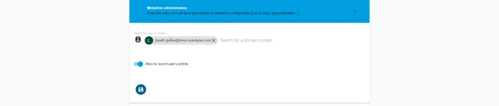 Captura de Metadrive: ¿Cómo gestionar los usuarios de Metadrive de tu dominio?