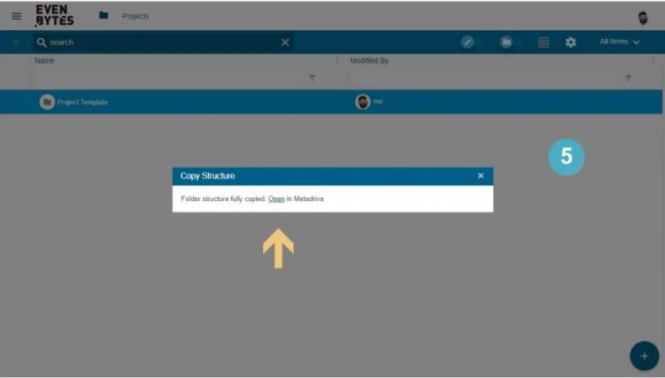 Captura de Metadrive: Cómo copiar una estructura de carpetas en Metadrive