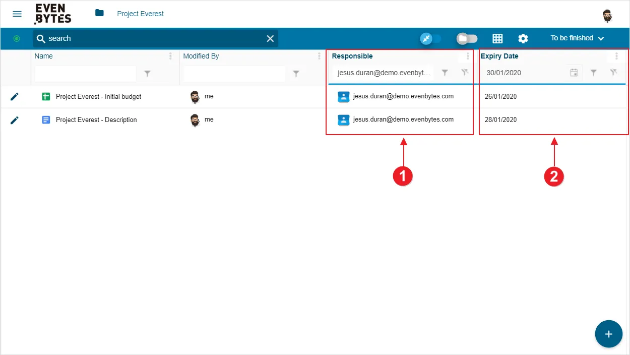 Captura de Metadrive: Filtros dinámicos en vistas personalizadas