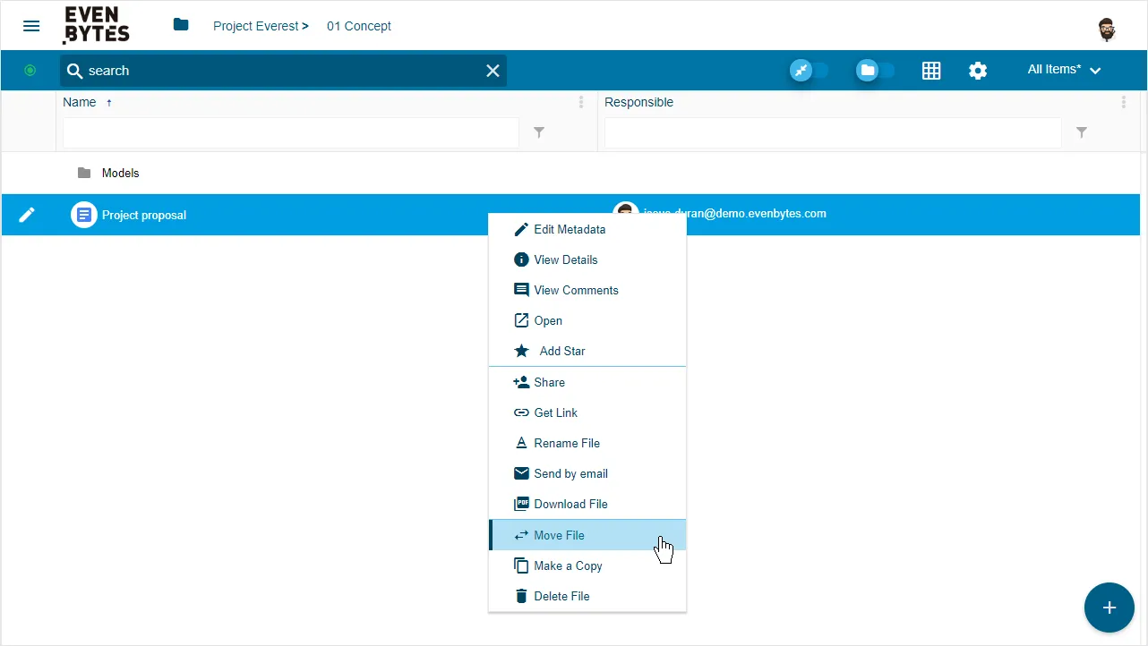 Captura de Metadrive: Mover archivos